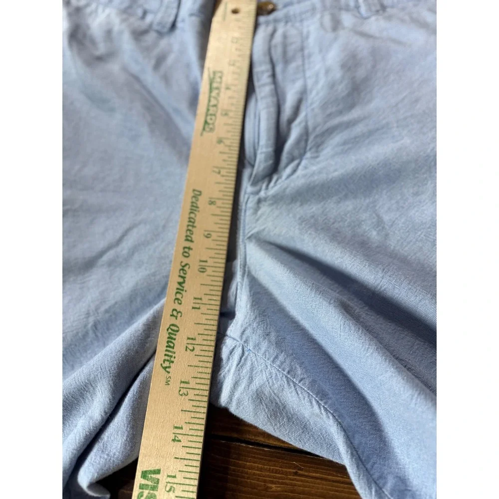 Le Tigre Mens Light Blue Flat Front‎ Shorts Size 40 Chambray Oxford RN 69016